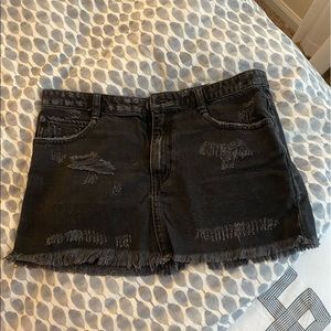 Black free people jean skirt